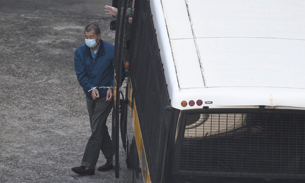 黎智英涉非法集结案被判入狱12个月，他被控触犯两项新的国家安全法