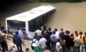 上海公交车坠河 司机获救