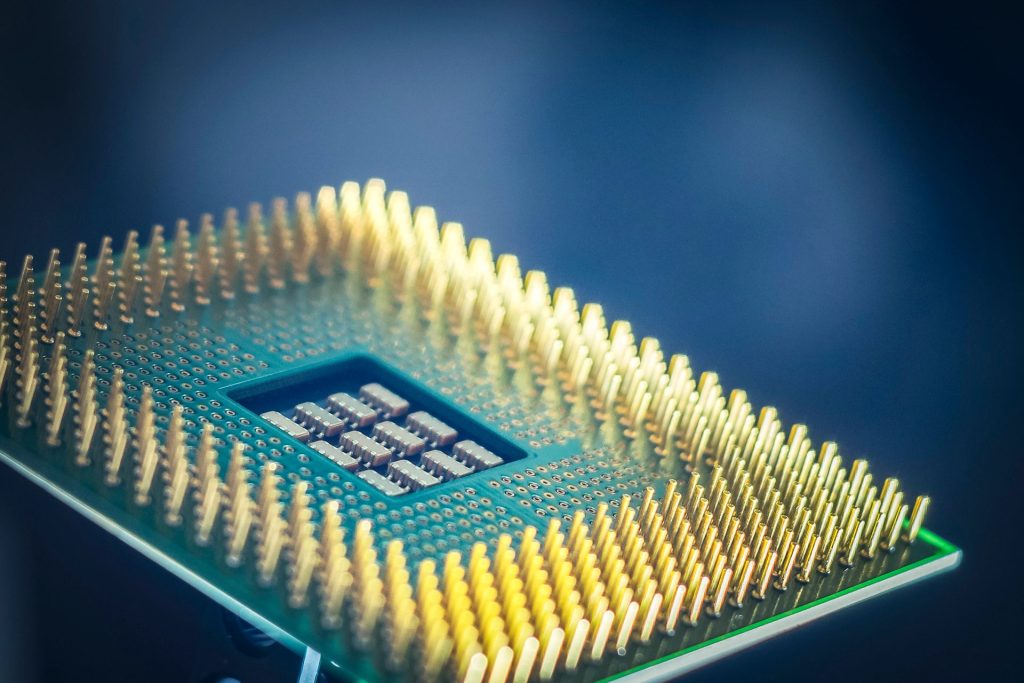 Nvidia GPU computer chip closeup
