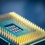 Nvidia GPU computer chip closeup