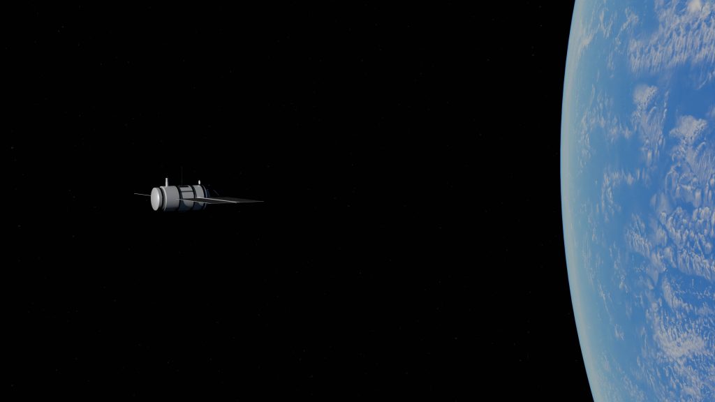 communication satellite orbiting Earth space
