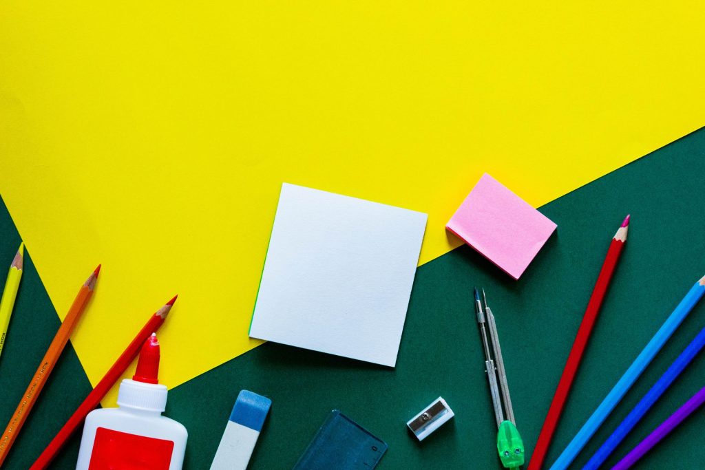 back to school supplies stationery colorful