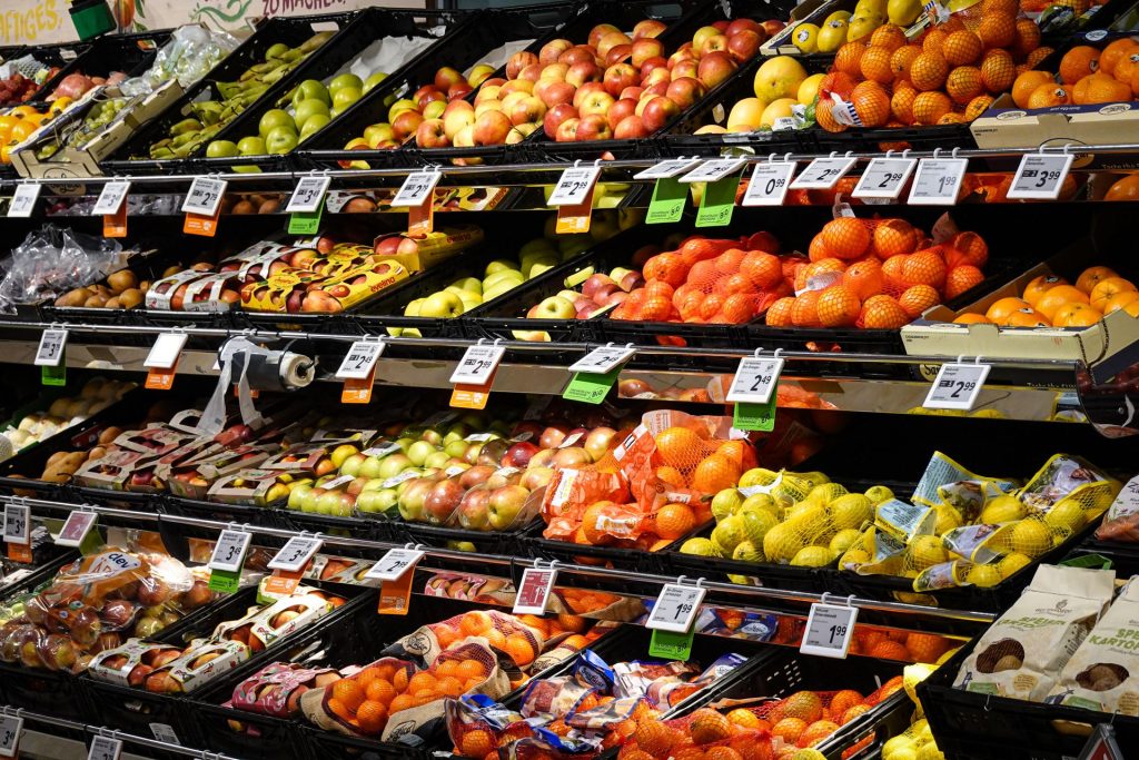 Supermarket fresh fruit display