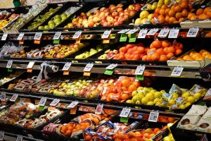Supermarket fresh fruit display