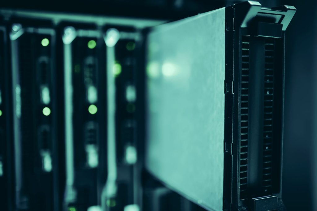 Data center server racks with active equipment