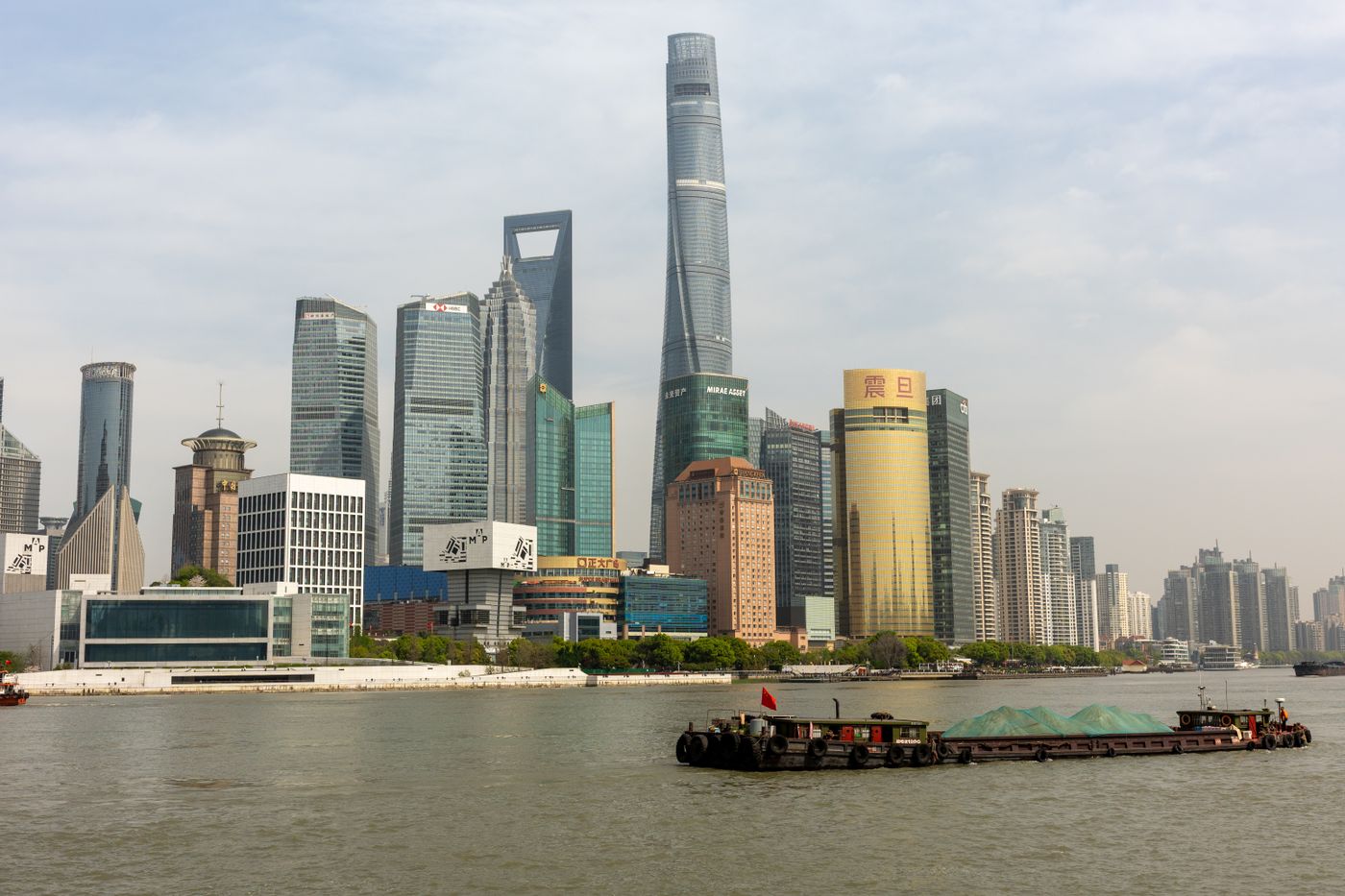 Aerial view of the Lujiazui financial district in Shanghai