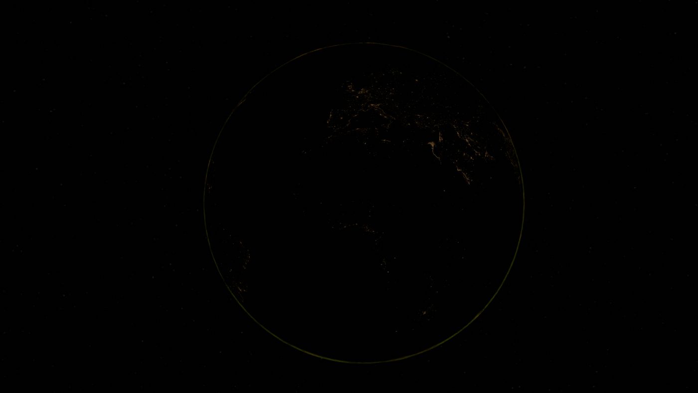Earth seen from space at night