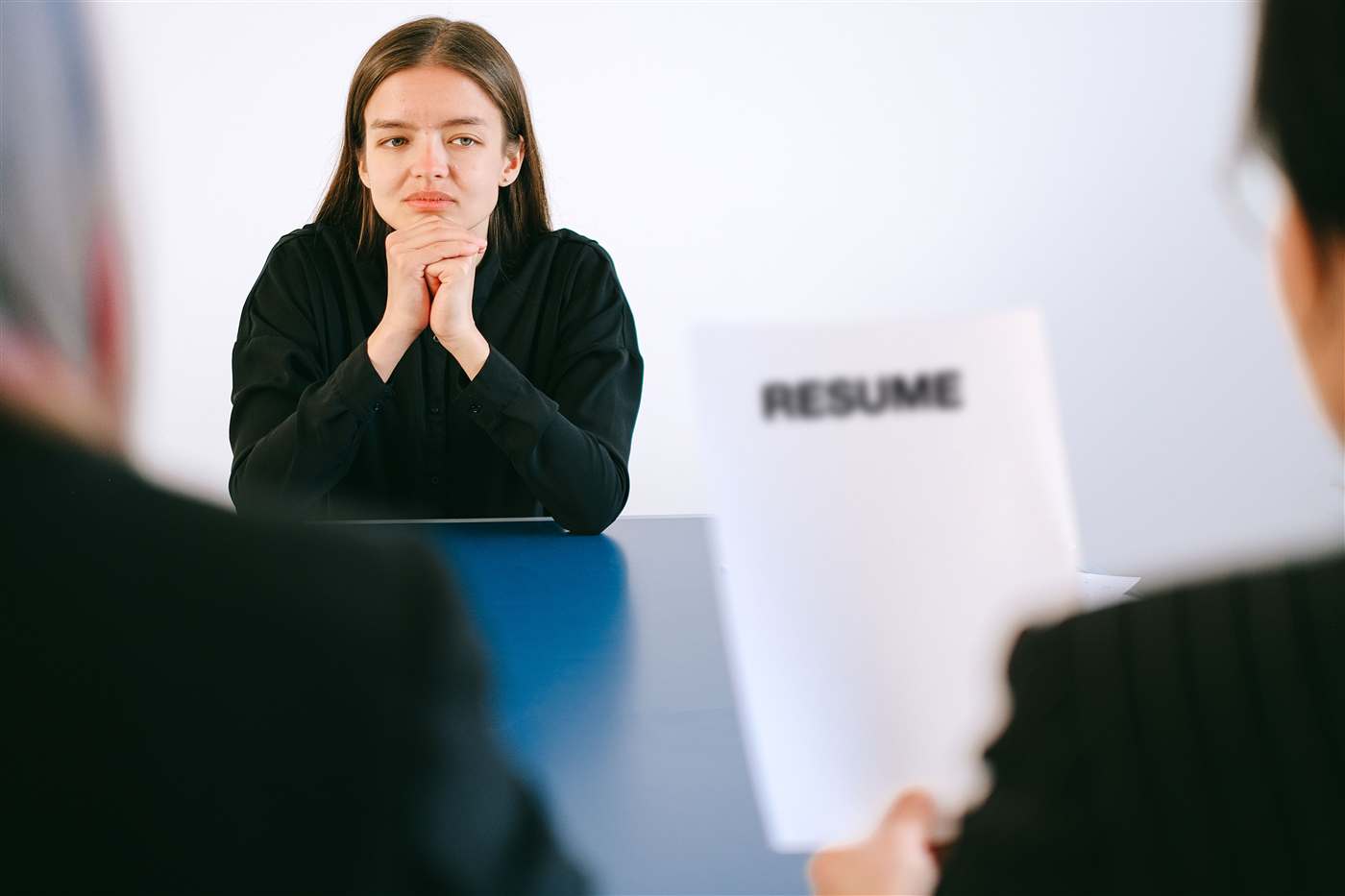 Job seekers waiting in line at a hiring event